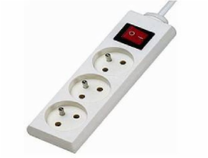 Konnoc DX-3FS prodlužovací kabel s vypínačem, 3 zásuvky, 10m