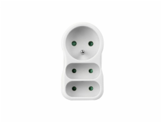 Konnoc DX-FZB rozbočka 1x kulatá zásuvka + 2x plochá zásuvka
