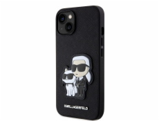 Karl Lagerfeld PU Saffiano Karl and Choupette NFT Zadní Kryt pro iPhone 13 Black