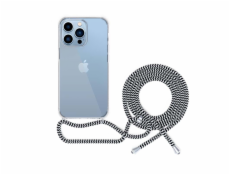 EPICO transparentní kryt se šňůrkou pro iPhone 13 Pro Max - černo-bílá