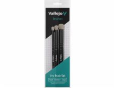 Vallejo : B07990 - Sada suchých štetcov - Prírodné (S, M, L)