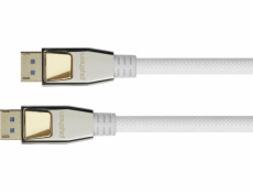 PYTHON DisplayPort 2.0 kábel Nylongeflecht weiß 0,5m