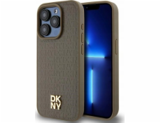 DKNY DKHMP15XPSHRPSW iPhone 15 Pro Max 6.7 hnedé/hnedé pevné púzdro Kožený vzor Kovové Logo MagSafe
