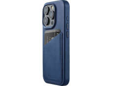 Kožené puzdro na peňaženku Troubadour Goods Limited Mujjo – kožené puzdro kompatibilné s MagSafe pre iPhone 15 Pro (monaco blue)