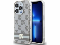 DKNY DKHMP13XHCPTSE iPhone 13 Pro Max 6.7 béžový/béžový pevný obal IML kockovaný mono vzor a tlačené pruhy MagSafe