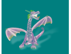 Drak sediaci modro-strieborný