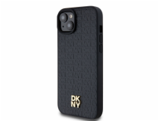 DKNY PU Leather Repeat Pattern Stack Logo Magsafe Zadný Kryt pre iPhone 13 Black