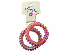 Gumičky do vlasov - ružová a perleťová