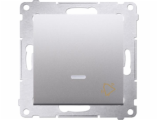Kontakt-Simon 54 Tlačítko Premium Bell s LED podsvícením (modul) 16AX, 250V~, šroubovací svorky, matná stříbrná DD1AL.01/43