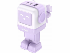 Ugreen nabíječka UGREEN Nexode Robot GaN síťová nabíječka 2xUSB-A, USB-C 65W fialová
