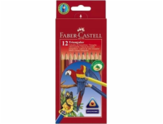 Trojuholníkové farebné ceruzky Faber-Castell, súprava 12 ks