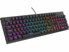 Klávesnice Genesis GENESIS THOR 303 DE HERNÍ KLÁVESNICE RGB PODSVÍCENÍ MECHANICKÝ TICHÝ SPÍNAČ BLACK HOT SWA