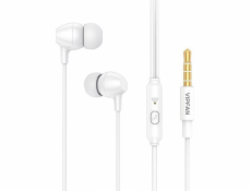 Káblové slúchadlá do uší VFAN M16, 3,5 mm jack, 1 m (biela)