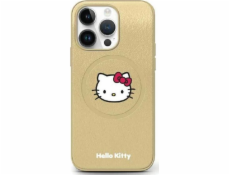 Sourcing Hello Kitty HKHMP14SPGHCKD iPhone 14 / 15 / 13 6.1 zlato/zlaté pevné pouzdro Leather Kitty Head MagSafe