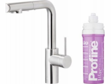 KFA DUERO PURE BASIC VYSOUVACÍ kuchyňská baterie KUCHYŇSKÝ ZAŘÍZENÍ S FUNKCÍ FILTRACE VODY A VYSOUVACÍM VÝTAHEM + SADA FILTRŮ PROFINE LILAC S, INOX