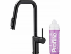 KFA DUERO PURE STYLE VYSOUVACÍ kuchyňská baterie KUCHYŇSKÁ TUČNĚJŠÍ S FUNKCÍ FILTRACE VODY A VYSOUVACÍM VÝTAHEM + SADA FILTRŮ PROFINE LILAC S, ČERNÁ