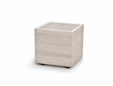 Květináč Prosperplast MADERA SQUARE eco wood 38,5 cm bílý eco
