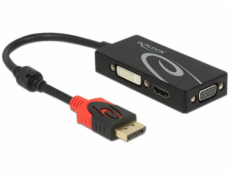 Delock Adaptér Displayport 1.2 samec > VGA / HDMI / DVI samice 4K pasivní černý