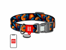 Waudog  Oranges  nylon dog collar with QR code, size L