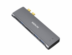 HUB 6in2 MOKiN USB-C for Macbook 3xUSB-A 1xUSB-C 1xSD/MicroSD (silver)