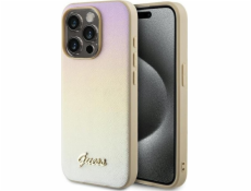 Guess  GUHCP15LPSAIRSD iPhone 15 Pro 6.1 zlatý/zlatý pevný obal Saffiano Iridescent Script