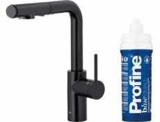 KFA DUERO PURE BASIC VYSOUVACÍ kuchyňská baterie KUCHYŇSKÁ TUČNĚJŠÍ S FUNKCÍ FILTRACE VODY A VYSOUVACÍM VÝTAHEM + SADA FILTRŮ PROFINE BLUE S, ČERNÁ