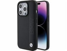 TRITON BMW BMHCP15L22RDPK iPhone 15 Pro 6.1 černo/černé pevné pouzdro kůže s texturou a pruhy