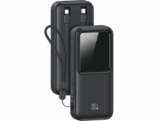 UPS Usams  Powerbanka s vestavěným USB-C+Lightning kabely 30000 mAh 20W PD+Qc 3.0 Fast Charge X-chel Series black/black 30KCD21301 (US-CD213)
