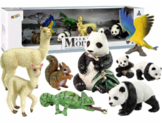 Akční figurka LeanToys Zvířátka Panda Papoušek Set