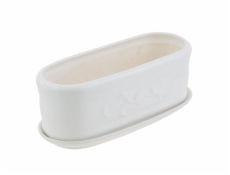 Detský hrniec, keramika, O 32,5 cm x 12,5 cm, biely