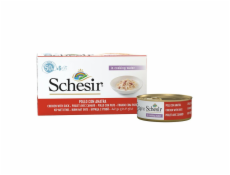 SCHESIR Kuřecí řízky s kachnou ve vývaru - mokré krmivo pro kočky - 6x50g