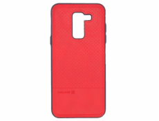 Samsung A6 Plus 2018 TPU case 1 with metal plate (possible to use with magnet car holder) Red
