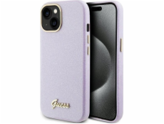 Pevné pouzdro Guess  GUHCP15SPGMCSL iPhone 15 6.1 lila/lila Glitter Glossy Script
