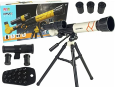 Vzdelávací vedecký ďalekohľad LEANToys s držiakom telefónu biely