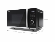 Sharp YC-QS254AE-B mikrovlnná trouba Pracovní deska Samostatná mikrovlnná trouba 25 l 900 W Černá, Nerezová ocel