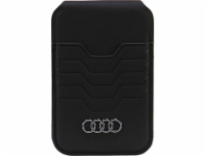 Audi Kožená peněženka Stojánek na kartu černá/černá MagSafe AU-MSCH-GT/D3-BK