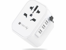 Techly Cestovní adaptér Napájecí zástrčky EU/UK/USA 3x USB nabíječka