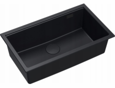 GraniteQ LOGAN 110 dřez GraniteQ čistý uhlíkový dřez 76x44x23,5 cm 1-miska zapuštěná s ručním sifonem čistý uhlík