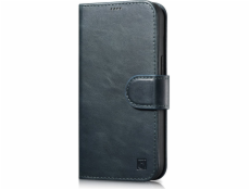 iCarer  iCarer Oil Wax Wallet Case 2v1 iPhone 14 Pro Case Kožený Flip Cover Anti-RFID Blue (WMI14220722-BU)