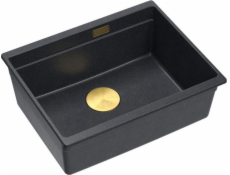 GraniteQ dřez Logan 100 černý metalický granitový dřez