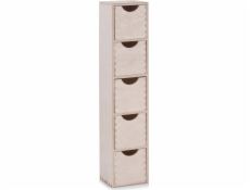 Zeller Úložný box, 5 zásuvek, dřevěný, 60x13x12 cm, ZELLER