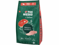 PÁN MIESKO s bylinkami Hovädzie mäso s králikom M - sušené mlieko pre psov - 9kg