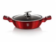 Berlingerhaus Pekáč kulatý s mramorovým povrchem a poklicí 28 cm Burgundy Metallic Line BH-1263