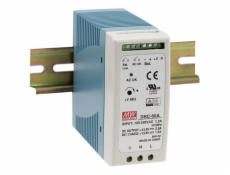 MEANWELL DRC-60A  Zdroj 12-15V/2,8A, výstup na baterii 1,5A, DIN