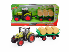Traktor s valníkom a balíkmi slamy 1:16
