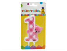 Narodeninová JUMBO sviečka 1 - dievčenská