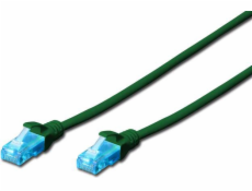 Digitus UTP propojovací kabel, CAT.5E, zelený, 0,25 m, 15 LGW (DK-1512-0025/G)