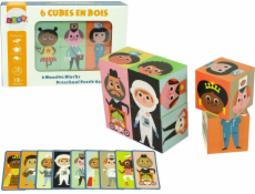 Lean Sport Dřevěné bloky Uspořádat znaky 6 částí barevné puzzle