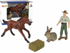 Sada postav LeanToys Zvířata Kůň Zajíc Farmář