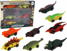 LeanToys sada pružin Dinosauři barevná autíčka 8 kusů
